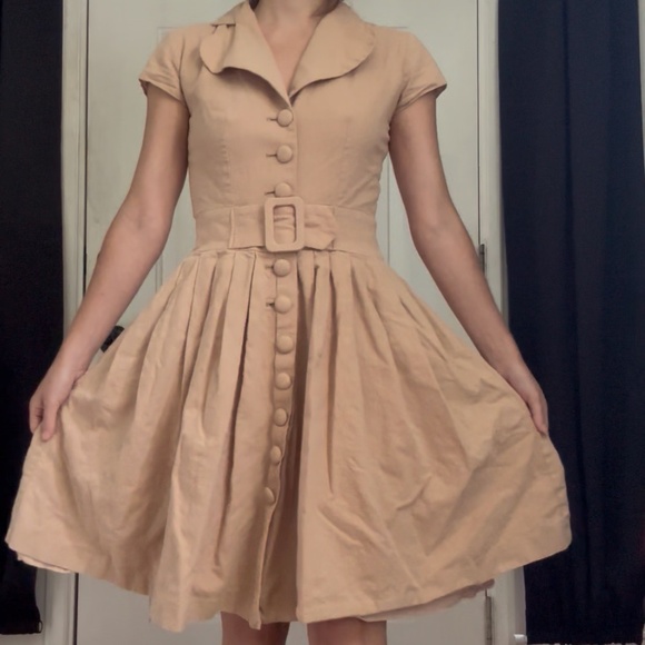 Dresses & Skirts - Tan Linen Dress
